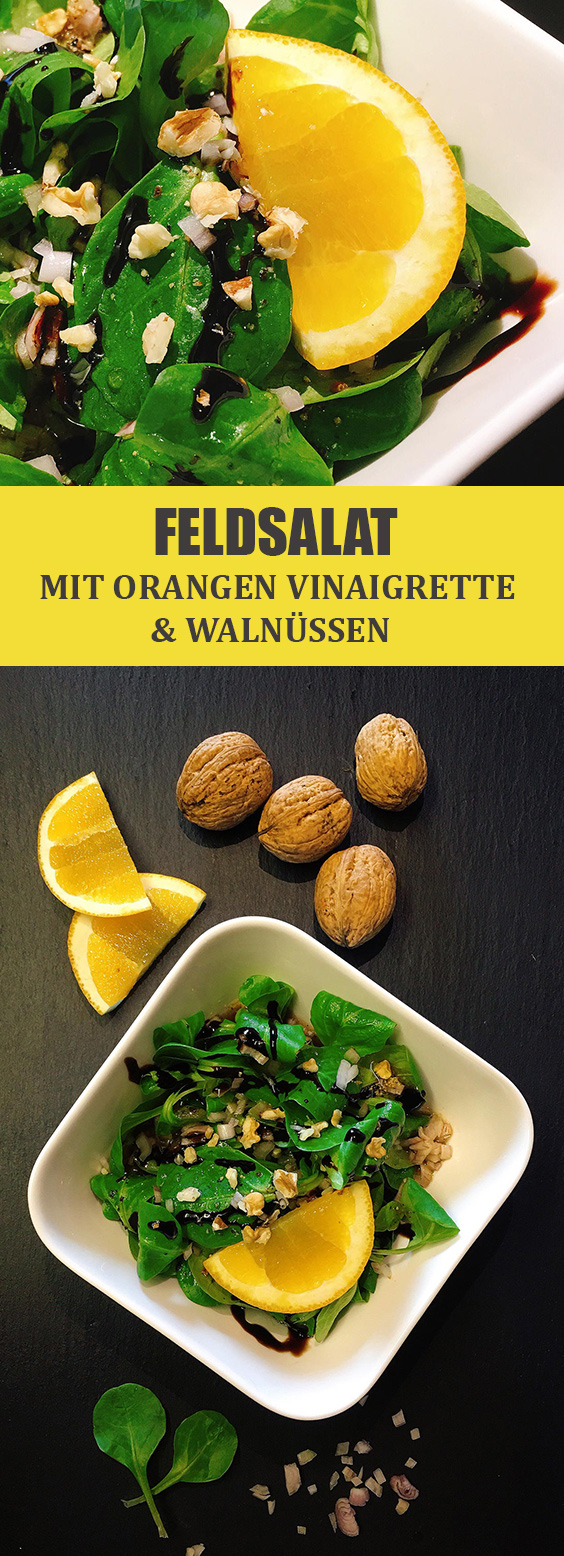 Feldsalat mit Orangen-Vinaigrette und Walnüssen | Rezept