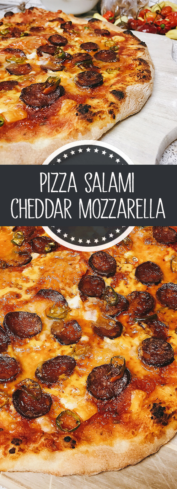 Pizza Salami Cheddar Mozzarella