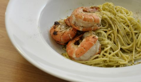 Spaghettio Aglio Olio e Scampi Rezept