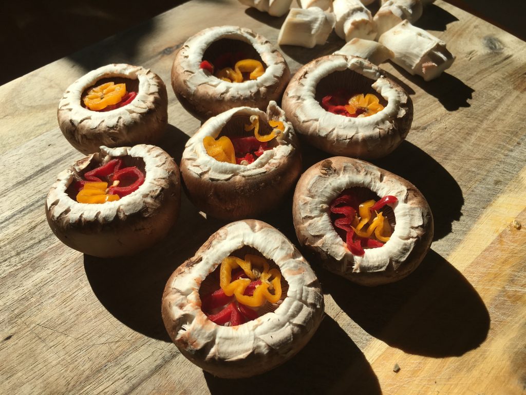 Gefüllte Champignons