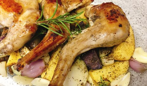 Geschmortes Kaninchen