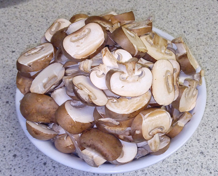 Champignons-geschnitten