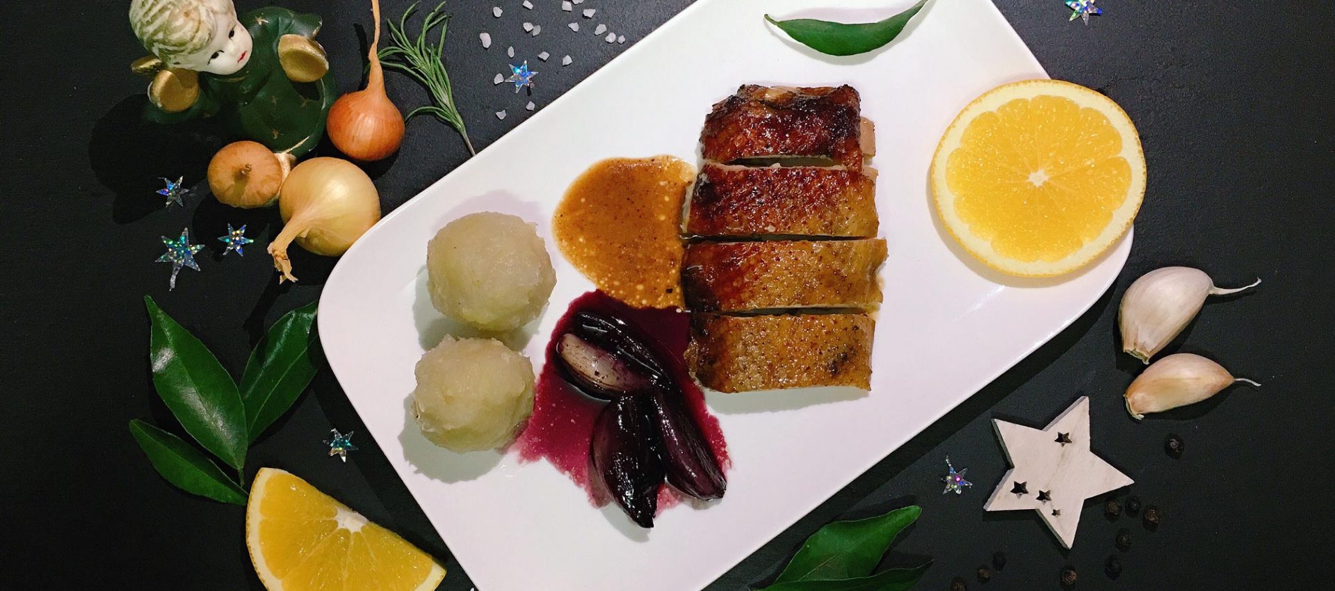 Weihnachtliche Ente mit Orangensauce aus dem Backofen | Rezept