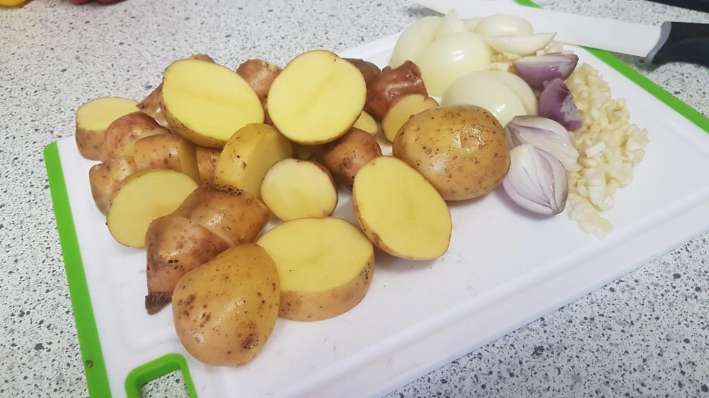 Kartoffeln schneiden