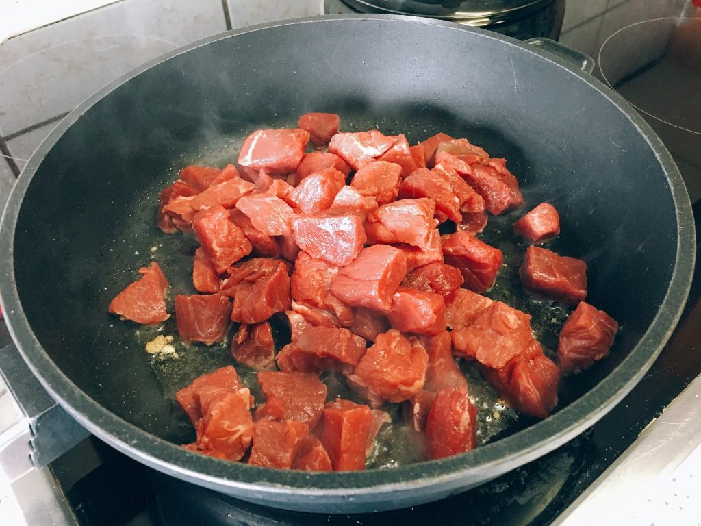 Rindfleisch in der Pfanne