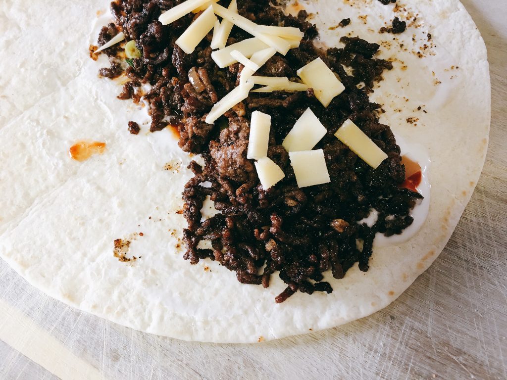 Hackfleisch Käse Burrito