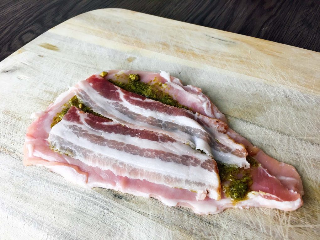 Kaninchen mit Speck