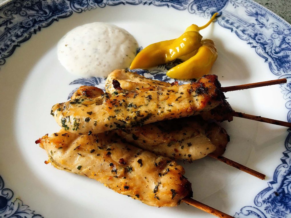 Griechische Hähnchenspieße
