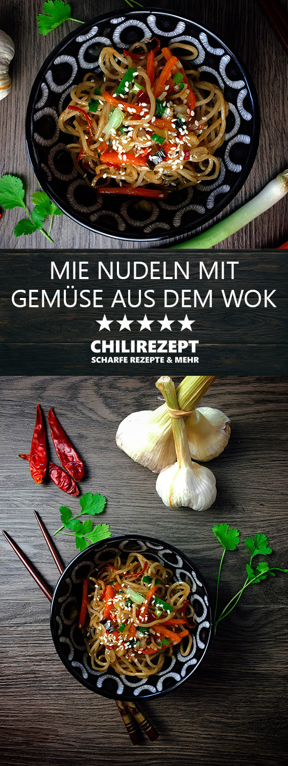 Gebratene Asiatische Mie Nudeln mit Gemüse | Wok Rezept