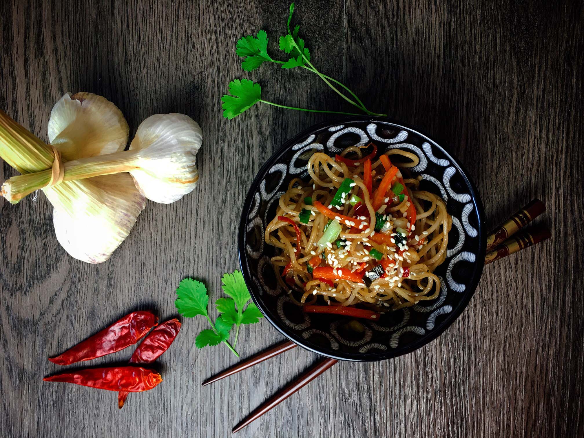 Gebratene Asiatische Mie Nudeln mit Gemüse | Wok Rezept