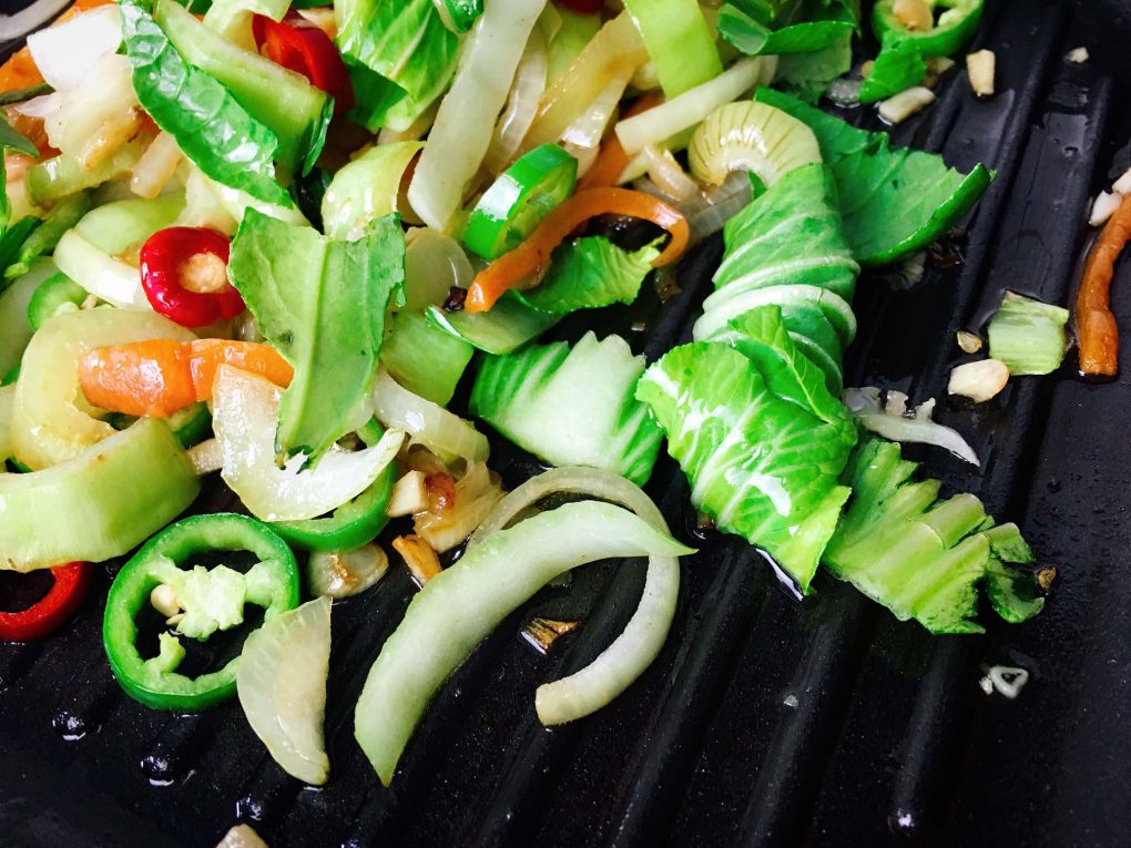 Pak Choi Gemüse Pfanne