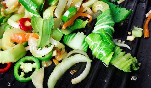 Pak Choi Gemüse Pfanne