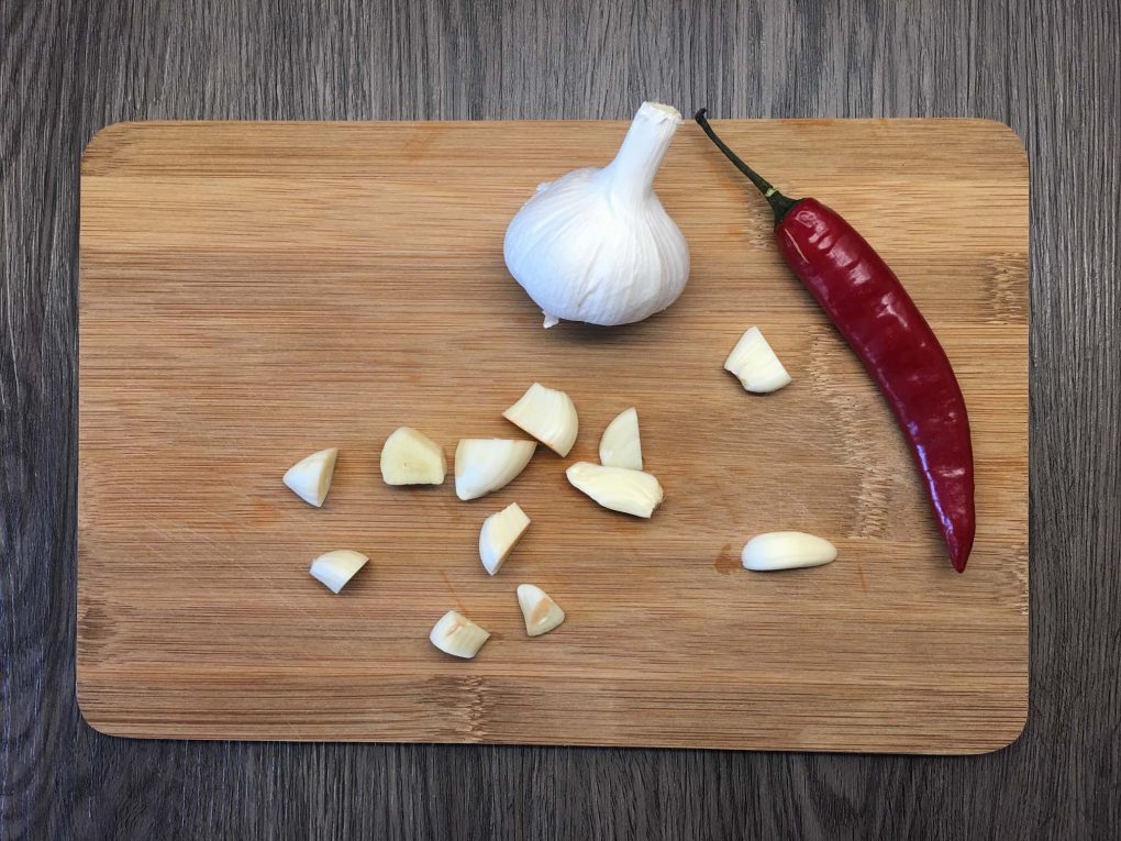 Knoblauch schneiden