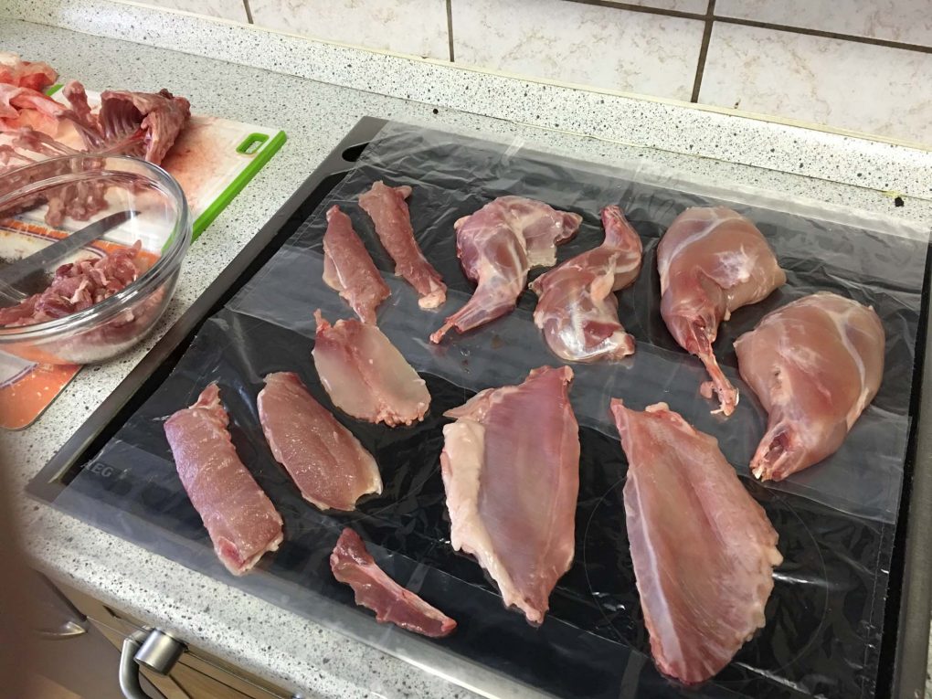 Zerteiltes Kaninchen