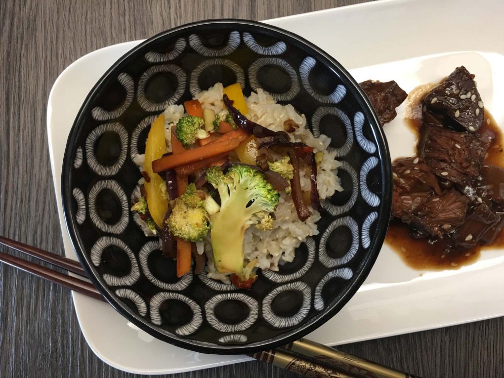 Jackfrucht mit Gemüse und Reis