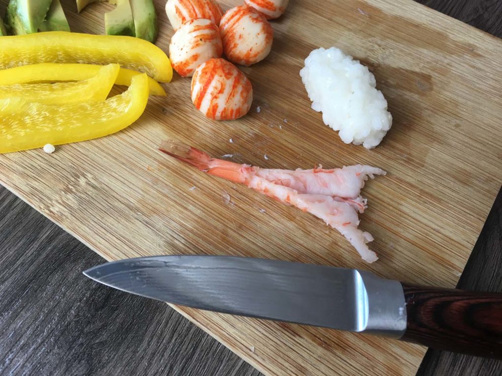 Sushi selber machen 34 Sushi Garnele schneiden